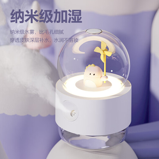 CLCEY is suitable for rotating crystal ball humidifier mini cute cartoon hydration instrument with night light music desktop office white snowman basic model