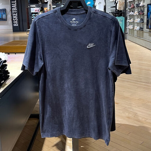 耐克（NIKE）做旧款短袖T恤男装2025夏季新款运动服针织透气圆领休闲上衣 FD1283-010黑色做旧款 S