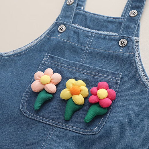 Kexin baby girl baby clothes spring and autumn 2023 new style fashionable girls overalls two-piece children's suit autumn clothes blue size 80 recommended 8-12 months height around 75)