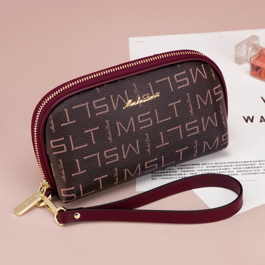 Mashalanti Sac Fermoire de cartes de qualité Femme 2025 Sac de carte Luxury Luxury Women's Coin Wallet Mother's Fay Cadeaux pour maman Wine Red New Fashion Style