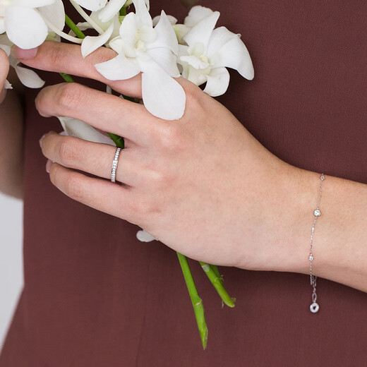 Nanzhi Diamond Bracelet 18K Gold Rose Gold Holiday Gift Aipuli Meng 18K Gold 3 Diamonds 10 Points Ready Stock