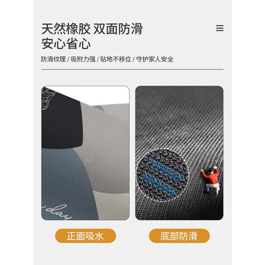 Gudie American bathroom toilet floor mat diatom mud absorbent mat bathroom non-slip toilet door entry foot mat Manor Secret Diatom Mud Soft Mat-Oval 60*90cm Anti-mold