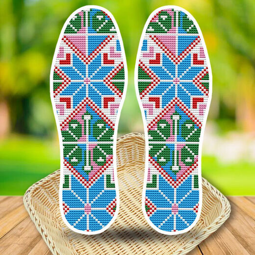 
2024 new printed cotton cloth hand-embroidered cross-stitch insole semi-finished product embroidered by men and women Rose red 683 Whatever you want come true 41 size