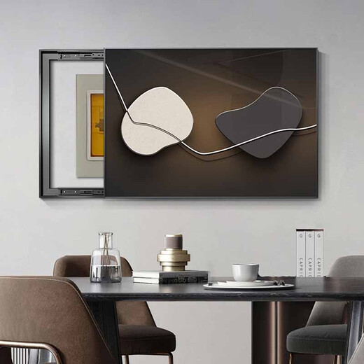 
Meiyouchun horizontal push-pull meter box painting decorative painting hydraulic living room dining room switch box cover distribution box switch box hanging painting HR846 55*45cm (block 45*35) left push-pull black frame