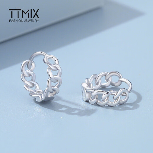 TTMIX platinum earrings pt950 women's platinum earrings Mobius earrings six-ring buckle for girlfriend 3.1-3.3g