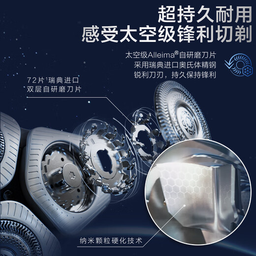 Philips (PHILIPS) electric shaver luxury 9-Series Starry Blue Gift Box Micro Cutting Technology Birthday Gift Gift for My Husband and Boyfriend National Subsidy [Complete Machine Imported in the Netherlands]