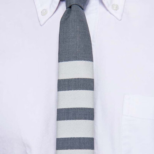 汤姆 布朗（THOM BROWNE） 男士 4-bar羊毛领带 P00440795 灰色 均码