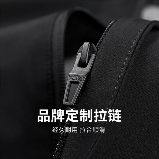 Dances with Wolves Velvet Hooded Jacket Men's 2025 Autumn and Winter New Casual Versatile Warm and Windproof Men's Thick Jacket 1019 Black 001 XL (180)