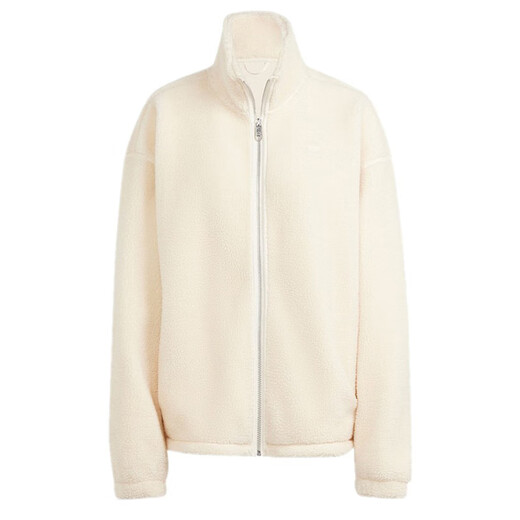 阿迪达斯 （adidas）三叶草外套女装春秋季新款仿仿羊羔绒保暖加绒运动服立领防风夹克 IM3899奇妙白 S