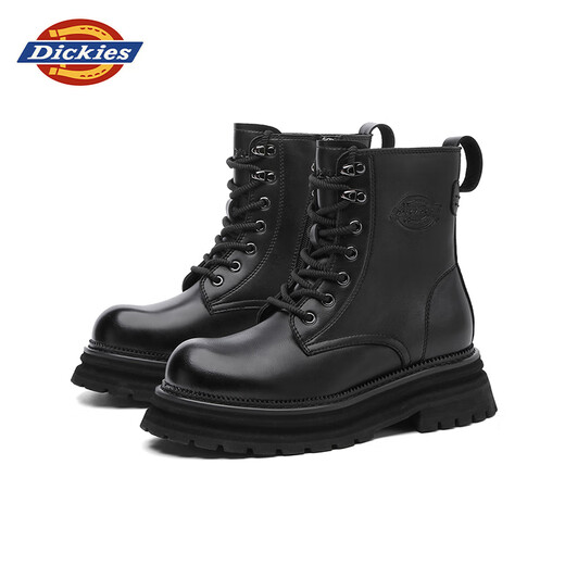 Dickies Martin Boots Men's Boots Spring Boots Men's Couple Heightening Thick Sole British Work Boots Versatile Men's Shoes Black 40