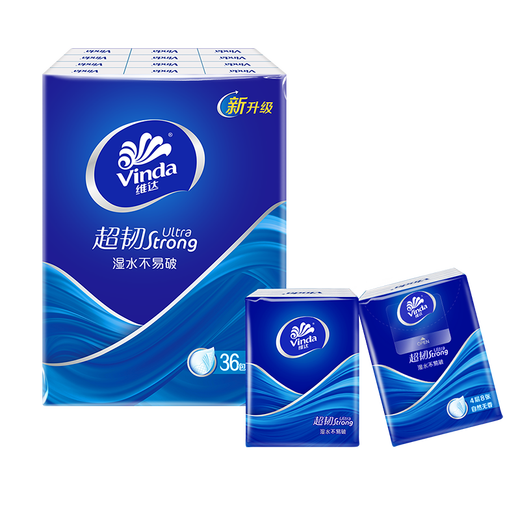 Vinda super tough handkerchief paper 4 layers paper handkerchief napkin toilet paper small pack tissue natural unscented 4 layers 8 sheets * 36 pack