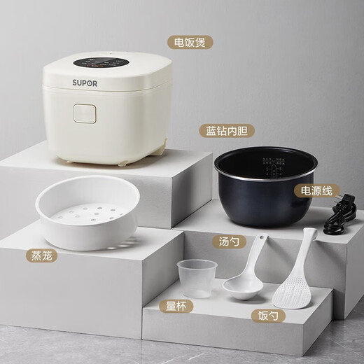 苏泊尔（SUPOR）电饭煲微压电饭锅3L厚釜内胆2-6人一键式烹饪菜单上蒸下煮多功能家用智能电饭煲 SF30FC671 适合1-6人 3L