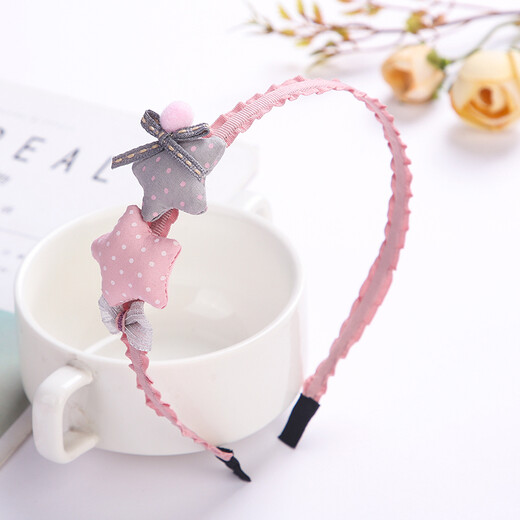 Children's hairbands and hair accessories 3-piece set of cute baby fabric flower queen headbands non-slip children's hairbands Korean style versatile girls' hairbands headbands (simple dress) one size fits all