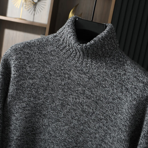 Pash Men's Cashmere Sweater 100% Cashmere 24 Autumn and Winter New Style Flower Turnis Neck Thicken Knitted Sweater TRC-1477 Flower Turnis Red 2XL