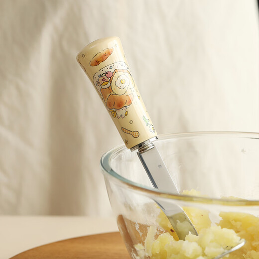 Blue Lotus Blue Lotus Panda Little Flower Stainless Steel Potato Mashed Masher Masher Household Baby Food Tool Artifact Bagel Style Swipe right to see picture 2 for details