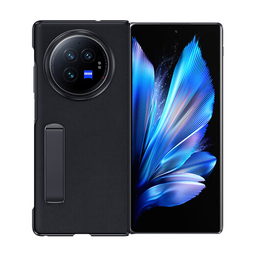 Escase für vivo x fold3 Mobiltelefon Hülle Bracket Schutzabdeckung Anti-Fall Real Cowide Business Leder Hülle Einfache Flip-Fold-Abdeckung Fullcrum Shell Elegant Schwarz