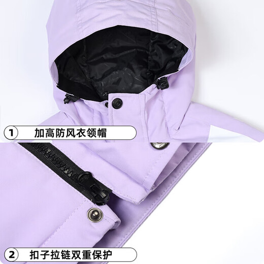 DOOK SNOW children's ski clothing for girls and boys, single board and double board, winter warm and thickened clothing and pants set, baby ski equipment, fluorescent color (male) 140