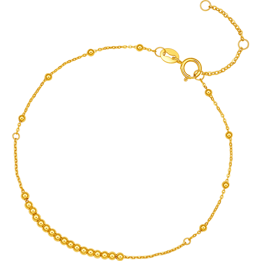 Saturday Fortune 18K Gold Bracelet Women's Honey Color Gold Bracelet Birthday Gift Yellow 18K Gold 16+3cm