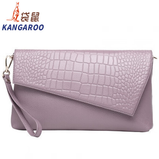 袋鼠（KANGAROO）2025新款单肩女包手抓手拿包斜挎包时尚百搭手包真皮手拿包女 黑色