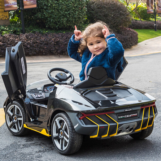 
Zhilebao Lamborghini baby electric car can be seated for people, remote control four-wheel toy car, children's car four-wheel drive noble gray
