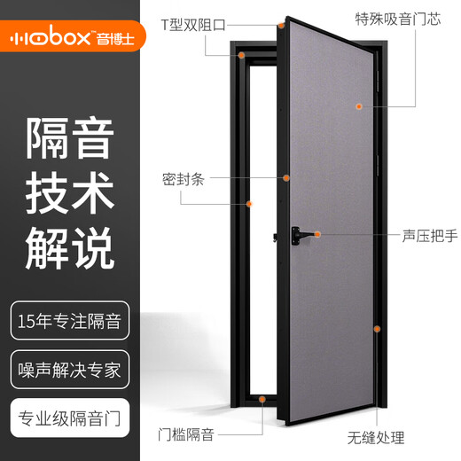 Puertas insonorizas en el hogar Audio privado y video Puertas impulsadas por el sonido Hifi Interior Reducción de ruido silencioso Puertas de madera de acero 9194-60 Estándar 900*2200 mm (personalizable)