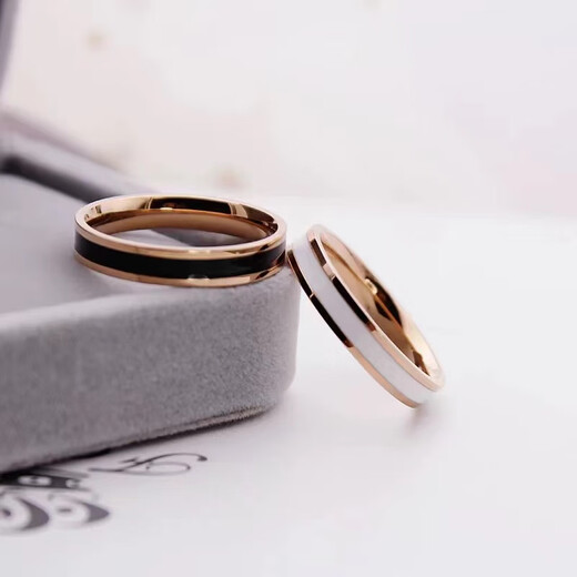 Nilan Fat Donglai same style 18k rose gold ring couple rings AU750 platinum ring style pair black style pair ring (please note the size when placing an order)