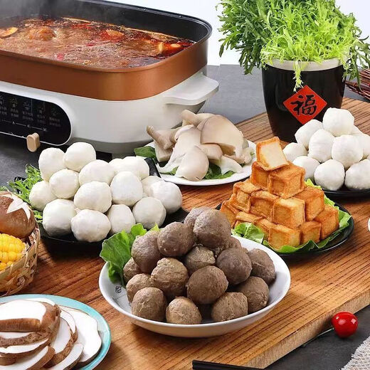 5斤混合装火锅丸子串串麻辣烫关东煮烧烤牛肉丸夹心商用冷冻食材 5斤混合装火锅丸子