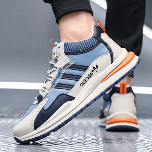 Handling broken code soft sole breathable brand spring and summer wear-resistant non-slip lightweight new men's shoes casual board shoes sports shoes men AD6628 leather face Milan 38