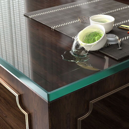Runhuanian tempered glass desktop tempered glass custom-made countertop coffee table dining table desktop glass plate 8mm thick tempered glass straight edge safety angle 13575cm