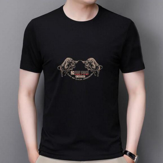 Simple direction striped short-sleeved T-shirt men with a neckline Korean version slim lapel Korean version top collar 5012 black 5002# white One size 2xl Recommended 135-150Jin [Jin equals 0.5 kg]
