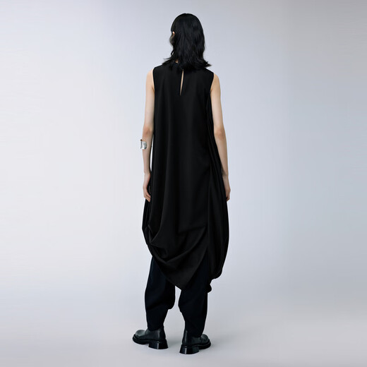 
JNBY/Jiangnan cloth autumn and winter dress women's round neck sleeveless simple casual commuting style elegant 5N7G12590 001/Black XS
