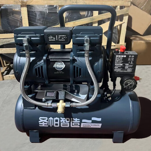 圣帕空压机无油空压机小板砖喷真石漆6L打气泵65L伏虎120L探索55L 1390W-15L气泵上汽快速