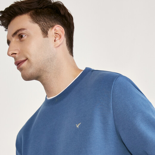
Thousand Paper Crane Men's Round Neck Pullover Couple Sweatshirt Autumn New Fashionable Casual Embroidered Top 15657 05C Blue M