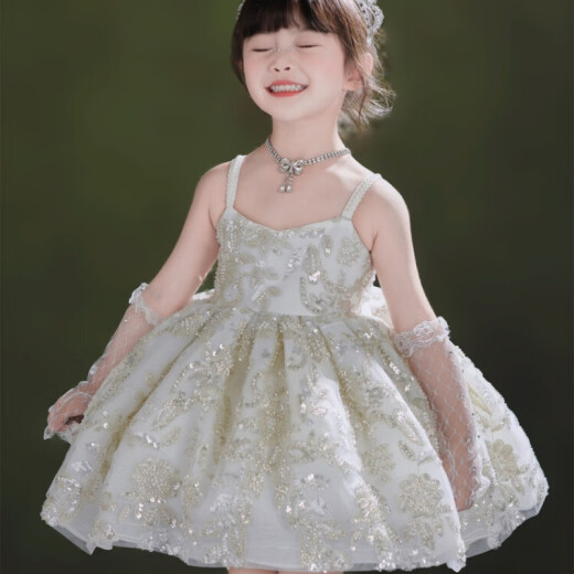 G.DUCKKIDS小黄鸭女童礼服儿童高端白色八音盒洛丽塔公主裙生日花童连衣裙 裙子 90 尺码1~2岁【 80-90cm】