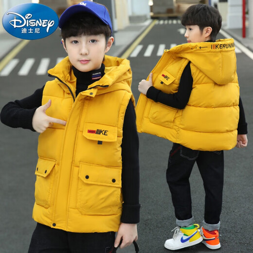 
Disney children's wear horse clip boy autumn and winter vest thickened medium and large children's boy cotton vest fashionable vest jacket blue 150cm