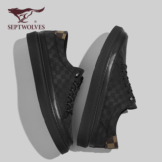 Seven Wolf Herrenschuhe Sommer-Leinwandschuhe Herrenschuhe Männer vielseitige Brettschuhe Herren einbeinige Pedal W8133490429 Black 40