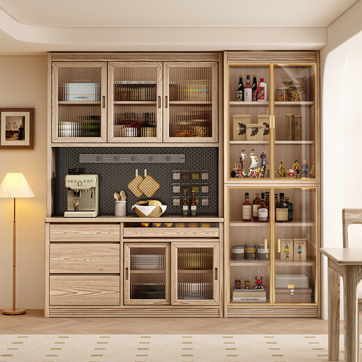 Big Leaf and Maple Counter Cabinet Shop Wooden Wooden Cabinet Cabinet Light Luxury Cabinet Cabinet Cabinet Cabinet Cabinet Cabinet Storage 1.6-meter three-door Border Cabinet