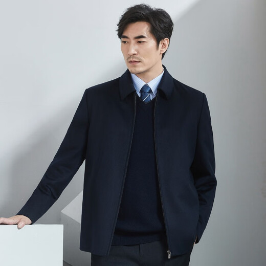 Hongdu wool jacket for men loose business formal wear rabbit fur liner detachable thickened warm middle-aged men's jacket Zanglan JT6219-1 185/100A