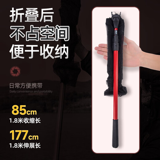 Zhenyou (Grsaed) fishing net set, one-piece triangle copy net, fishing net bag, large object copy net head pole, foldable and telescopic 3.0 meters