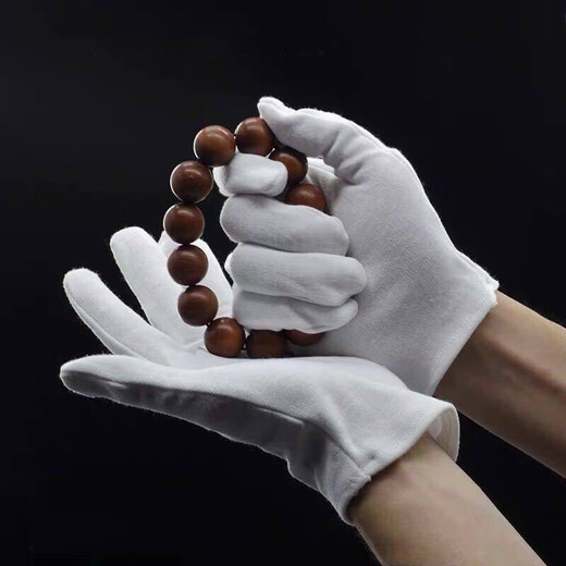Muma Wenwan Gloves Storage Tool Men's Bodhi Buddha Beads Rosary Bracelet Plate Beads Universal Cotton Nano Suede Bag Wenwan Pure Cotton Gloves 5 Pairs