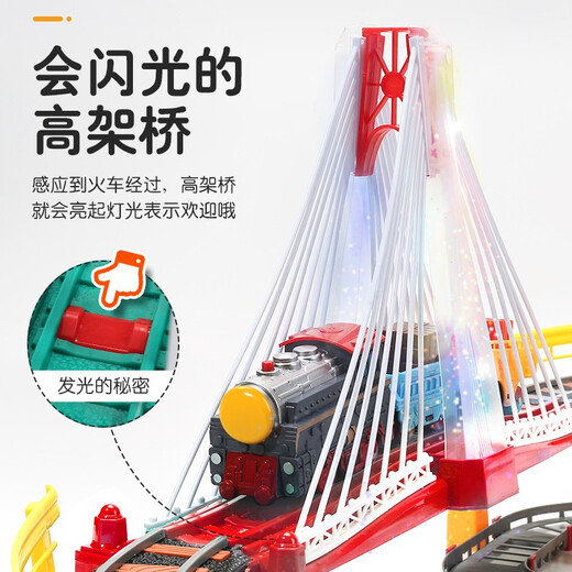 奋铭火车轨道玩具男孩3-6岁10儿童小火车高铁玩具生日礼物 三层消防队【火车组+3车+1飞机】 4-6六一儿童节礼物7-10-14