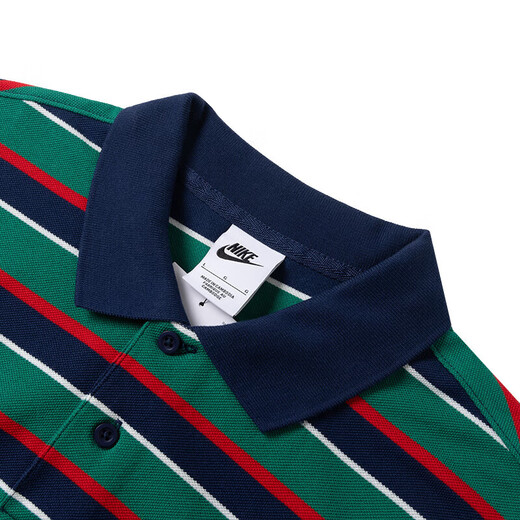 耐克（NIKE）T恤男夏季新款运动POLO衫舒适透气休闲时尚潮流翻领条纹短袖 FN3897-410 2XL