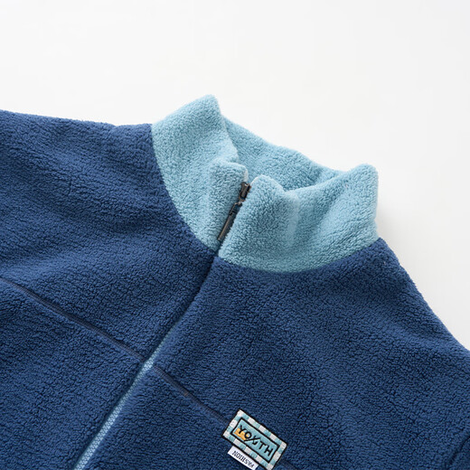 Fenton Couple Pajamas Autumn and Winter Thickened Outdoor Lapel Anti-static Double-Sided Imitation Sherpa Home Clothes Pajamas Set Dark Blue-Men's XL