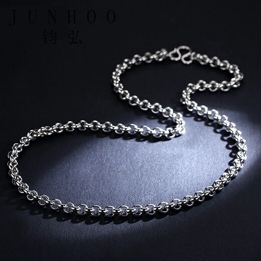 Junhong platinum necklace men's clavicle chain platinum necklace pt950 thick chain men's and women's O-shaped chain pendant length 51cm thick 3.3mm weight 19.1 0.1g
