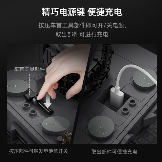CaDA building block assembly toy men MOC authorized design 1:35 Tiger tank adult children's building plug-in electric remote control model Mechanical group C61071-Tiger tank