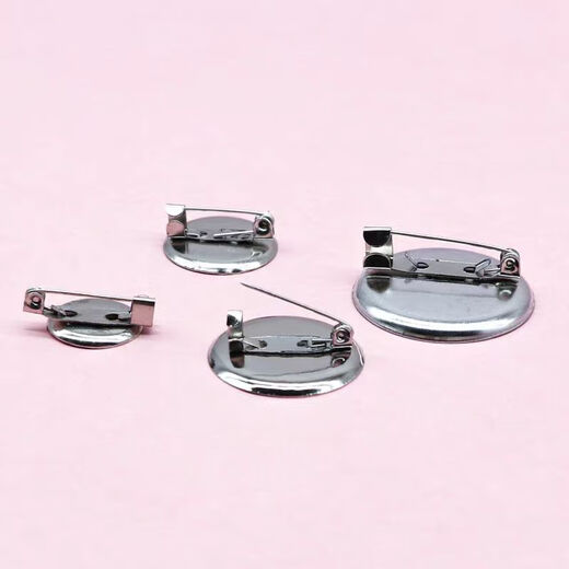 Muyu pin insurance safety pin placket corsage base buckle pin with lock tie brooch DIY accessories handmade jewelry silver disc brooch 2.5CM [20 pieces]