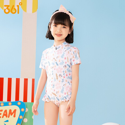 361 Kinder Badeanzug Mädchen Mädchen süßes Baby einteiliger Badeanzug New Children's Heiße Frühlingsanzug Pink Blau 5024 140 (14) Höhe 130-140 cm Gewicht 50-60jin [Jin entspricht 0,5 kg]