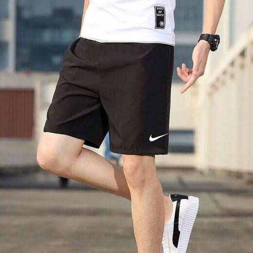 耐克（NIKE）短裤男裤2025夏季运动裤宽松透气休闲裤宽松梭织五分裤篮球裤外穿 速干DV9858-010黑色 S 推荐100-120斤
