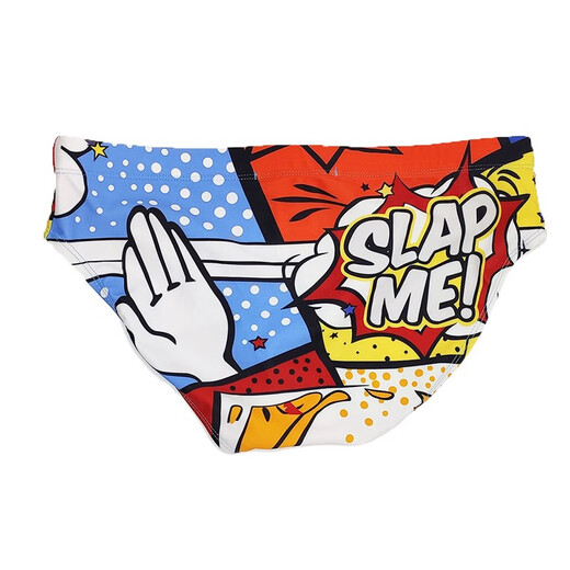 UXH男低腰泳裤性感三角泳裤柔软贴身沙滩动漫设计男士涤纶面料 黄色 L