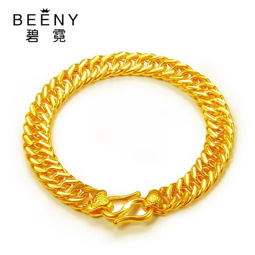 Bini 999,9 Fuß Gold Armband, klassisches Pferdpeitsche Paar, Männer -Gold -Handschmuck, Jeansarmband, Männer- und Frauenarmband -Chef 10.10g Fuß Gold 17 cm 5,8 mm